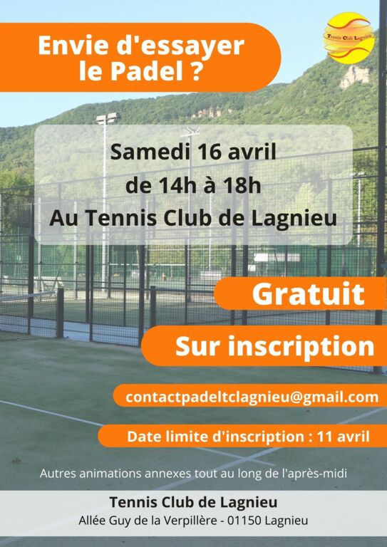 Clubs sportifs Venez découvrir le padel Tennis Club de Lagnieu