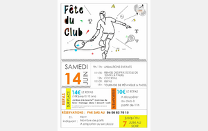 Fête du club samedi 14 juin