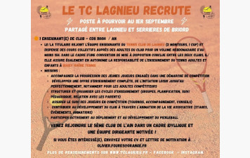 💥 Le TC Lagnieu recrute 💥
