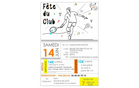 Fête du club samedi 14 juin