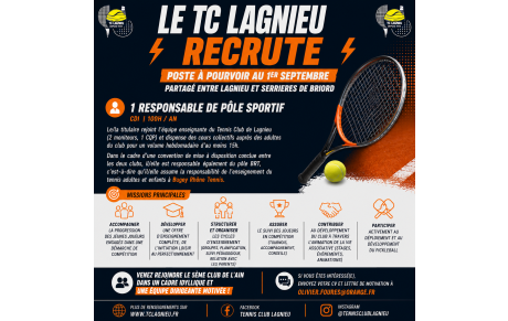 💥 Le TC Lagnieu recrute 💥